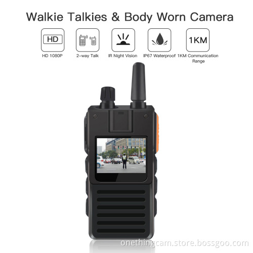 4G Walkie-Talkie AIO Full HD 1296P 30fps Security Police Body Camera